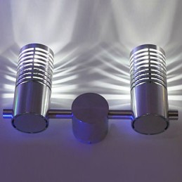 Moderne Wandleuchte mit Streulicht 2 Zylinder Sperrschicht Lichtstrahl