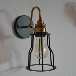Minimalistische, künstlerische Wandleuchte mit schwarzem Metall-Skelettschirm