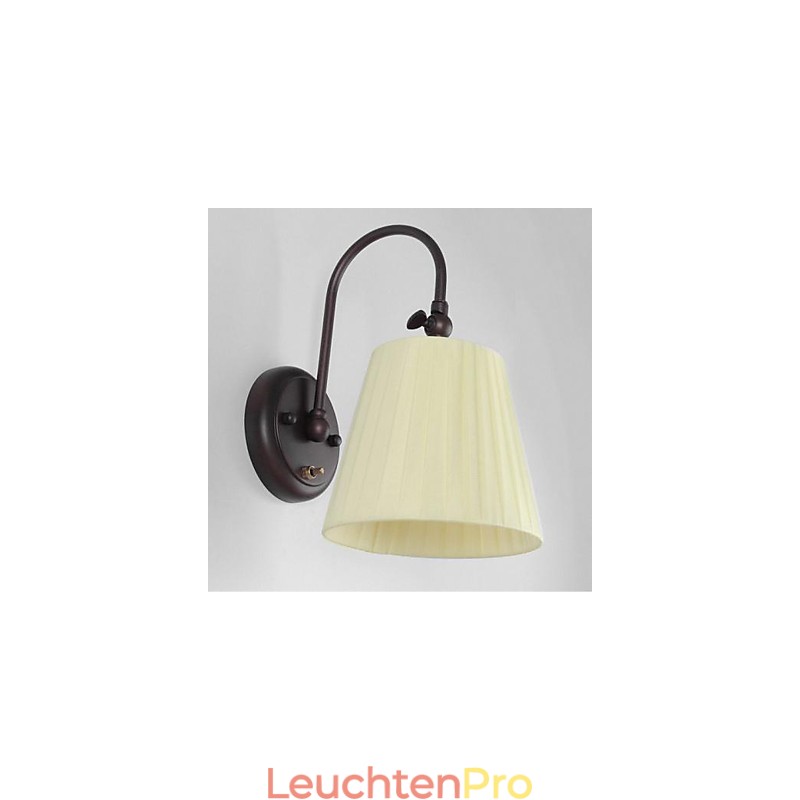 Wandleuchte aus Eisen mit Stoffschirm in 1 Licht