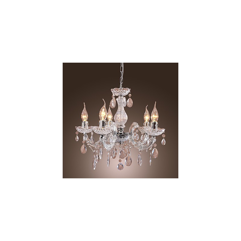 Upligh Chrom Deckenleuchte Kerze Licht Acryl Leuchte Kronleuchter Anhänger