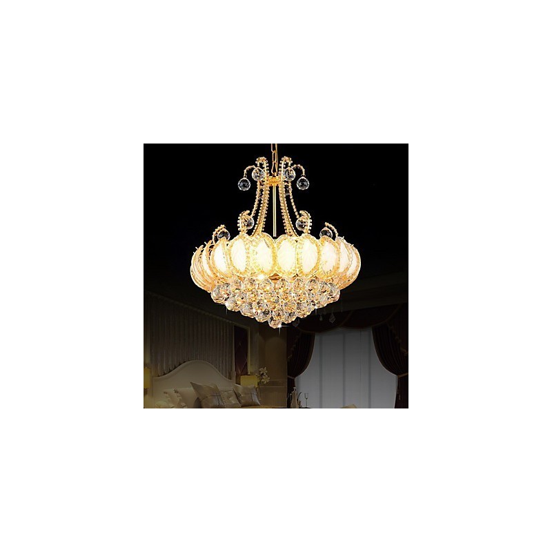Moderner Luxus-Kronleuchter, Kristall-Pendelleuchte, Durchmesser 50 cm, enthält 8 Glühbirnen