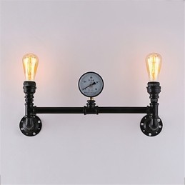 2 Köpfe Vintage Industrielle Rohr Wandleuchten Schwarz Kreative Lichter Restaurant Cafe Bar Dekoration Beleuchtung