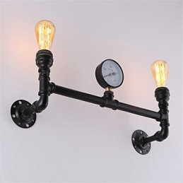 2 Köpfe Vintage Industrielle Rohr Wandleuchten Schwarz Kreative Lichter Restaurant Cafe Bar Dekoration Beleuchtung