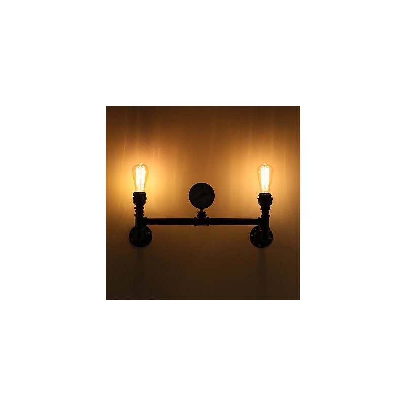 2 Köpfe Vintage Industrielle Rohr Wandleuchten Schwarz Kreative Lichter Restaurant Cafe Bar Dekoration Beleuchtung