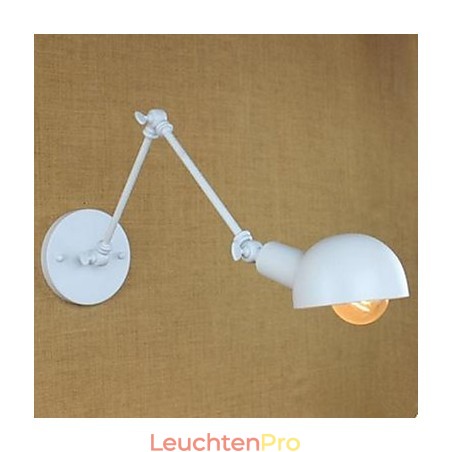 Weiße doppelte Festival-Wandleuchte aus Schmiedeeisen mit langem Arm Weiße doppelte Festival-Wandleuchte aus Schmiedeeisen mit langem Arm
