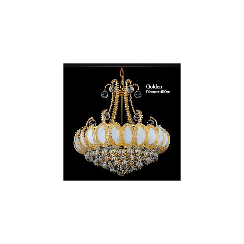 Moderner Luxus-Kronleuchter, Kristall-Pendelleuchte, Durchmesser 50 cm, enthält 8 Glühbirnen