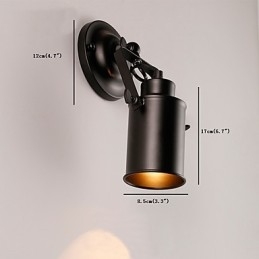 Vintage Schwarz Metall Loft Wand Leuchte Wohnzimmer Esszimmer Flur Cafe Bars Bar Wand Lampe