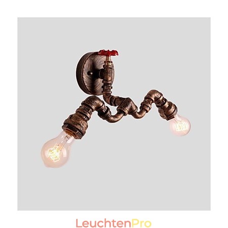 Vintage Industrielle Rohrwandleuchten Kreative Lichter Restaurant Cafe Bar Dekorationsbeleuchtung mit 2 Lichtern Lackiert Vintage Industrielle Rohrwandleuchten Kreative Lichter Restaurant Cafe Bar Dekorationsbeleuchtung mit 2 Lichtern Lackiert