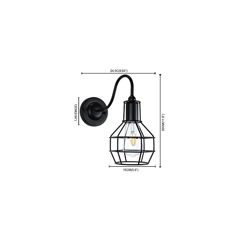 Wandleuchte Wandleuchten Wand Eisen Wandlampe dumm schwarz Lichtschwert Lampe an der Wand