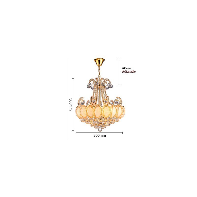 Moderner Luxus-Kronleuchter, Kristall-Pendelleuchte, Durchmesser 50 cm, enthält 8 Glühbirnen