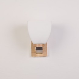 Einfache Wandlampe, Nachttischlampe mit Glasschirm und Massivholz für Schlafzimmer, Kommode, Wohnzimmer, Babyzimmer, Studentenwohnheim, Couchtisch, Bücherregal