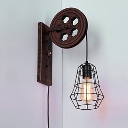 Industrielle Retro Eisen Wandleuchte Kreative Persönlichkeit Lift Pully Wandleuchte