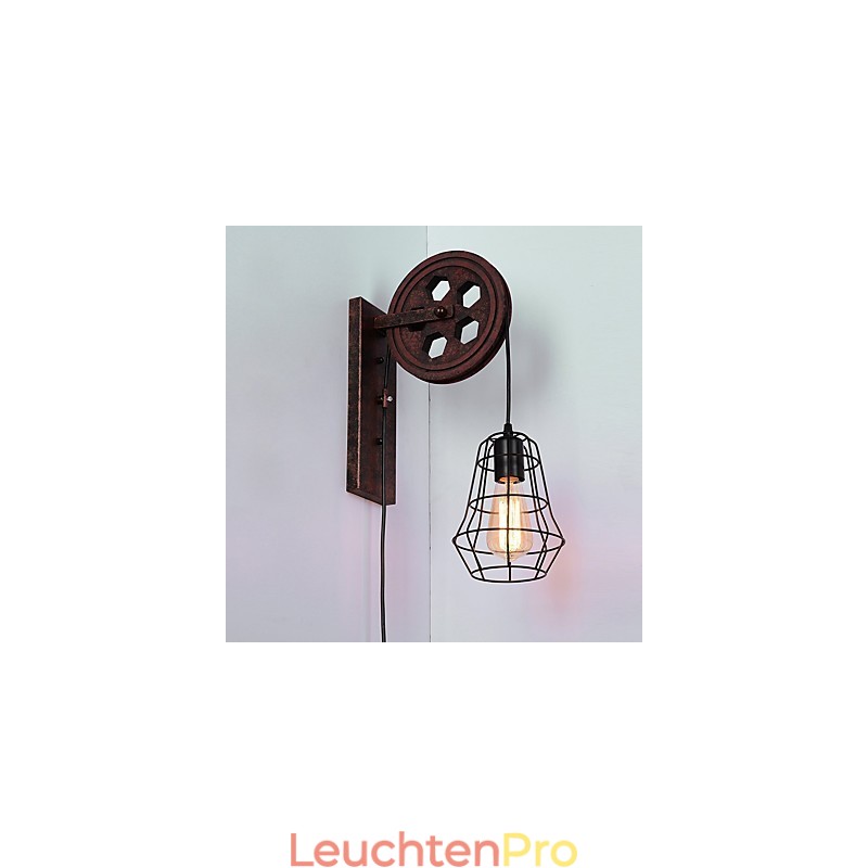 Industrielle Retro Eisen Wandleuchte Kreative Persönlichkeit Lift Pully Wandleuchte
