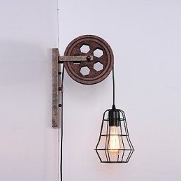 Industrielle Retro Eisen Wandleuchte Kreative Persönlichkeit Lift Pully Wandleuchte