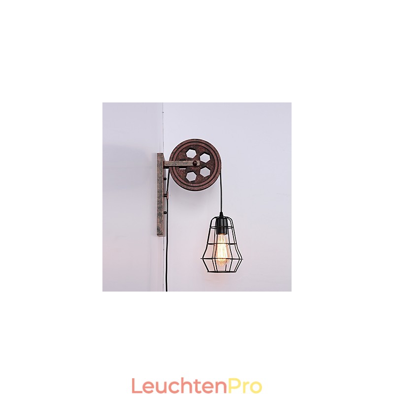 Industrielle Retro Eisen Wandleuchte Kreative Persönlichkeit Lift Pully Wandleuchte