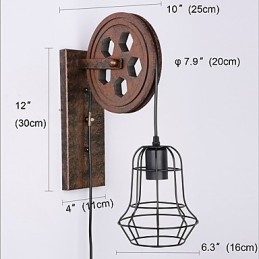 Industrielle Retro Eisen Wandleuchte Kreative Persönlichkeit Lift Pully Wandleuchte