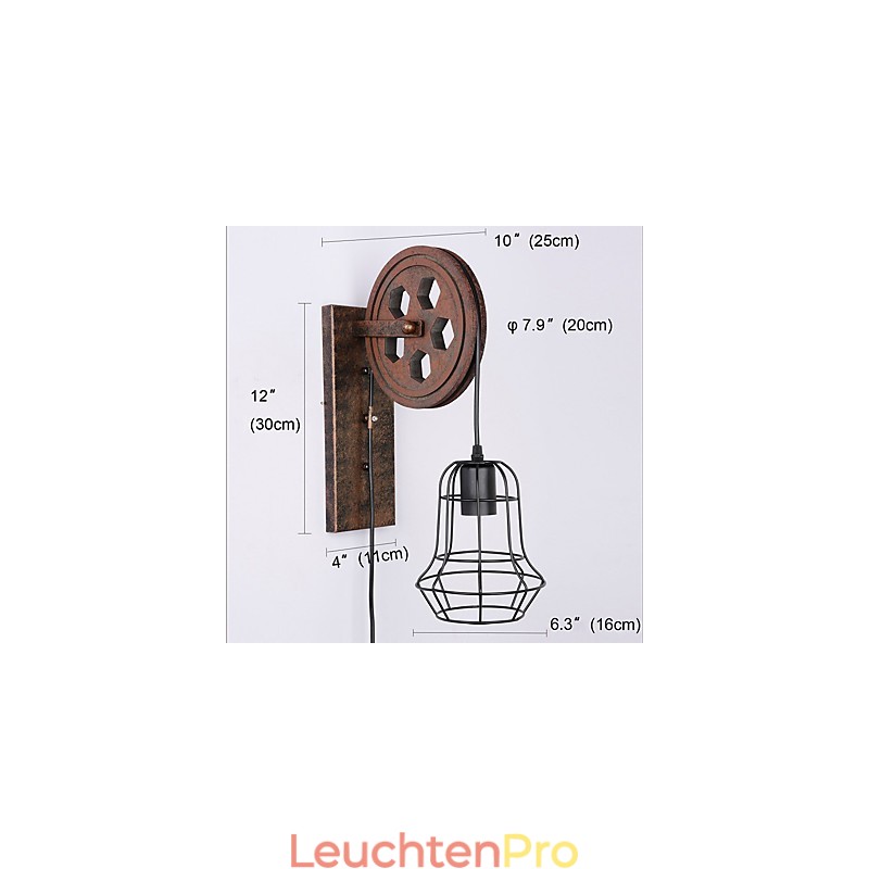 Industrielle Retro Eisen Wandleuchte Kreative Persönlichkeit Lift Pully Wandleuchte