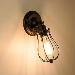Vintage Wandleuchte Industrielle Wandleuchte Schwarz Metall Draht Käfig Wandleuchte
