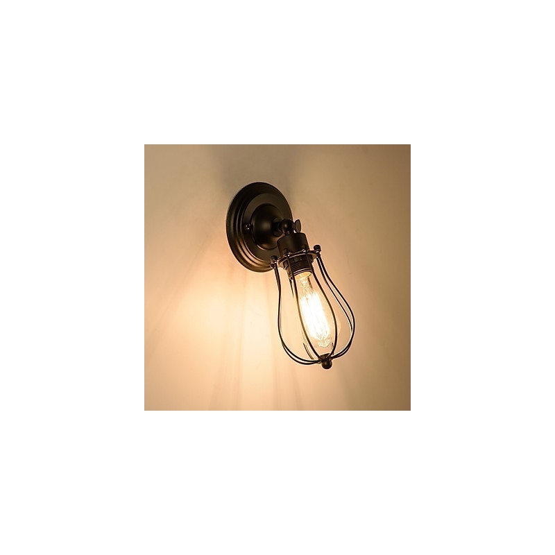 Vintage Wandleuchte Industrielle Wandleuchte Schwarz Metall Draht Käfig Wandleuchte