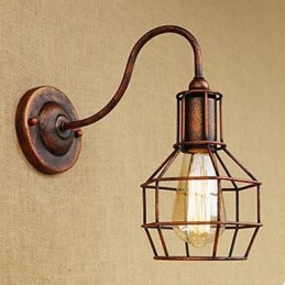 Iron Art Langarm Nostalgischer und kreativer Retro-Charakter Rostfarbe Arbeitszimmer Wohnzimmer Kopf der amerikanischen Wandlampe