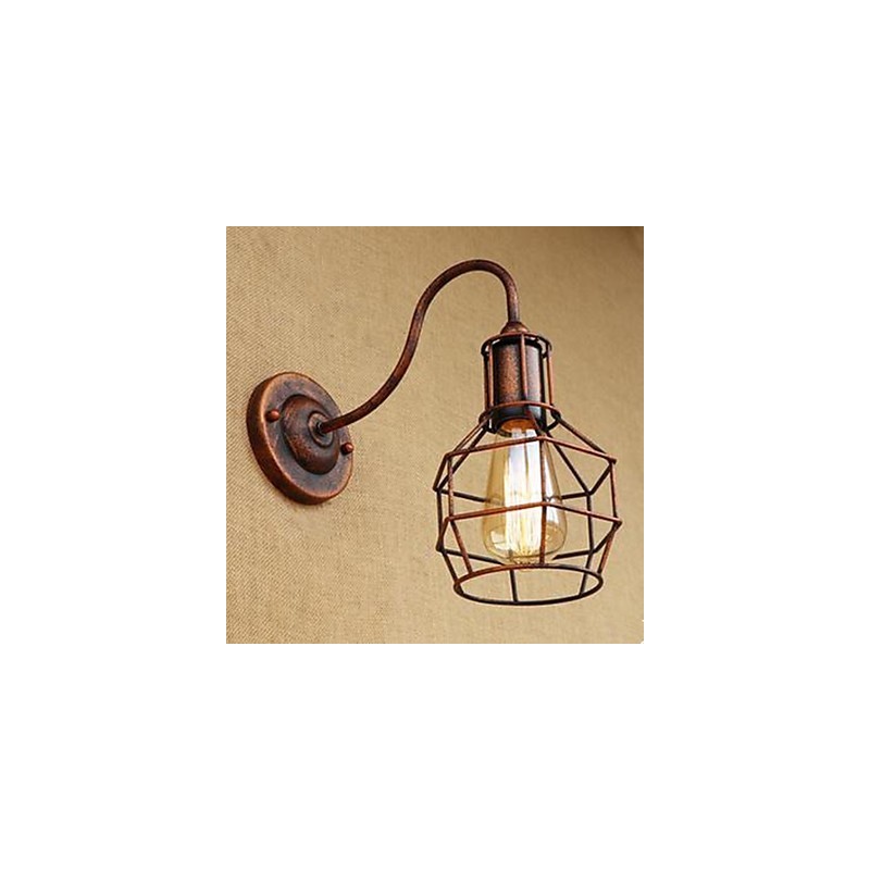 Iron Art Langarm Nostalgischer und kreativer Retro-Charakter Rostfarbe Arbeitszimmer Wohnzimmer Kopf der amerikanischen Wandlampe
