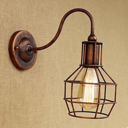 Iron Art Langarm Nostalgischer und kreativer Retro-Charakter Rostfarbe Arbeitszimmer Wohnzimmer Kopf der amerikanischen Wandlampe