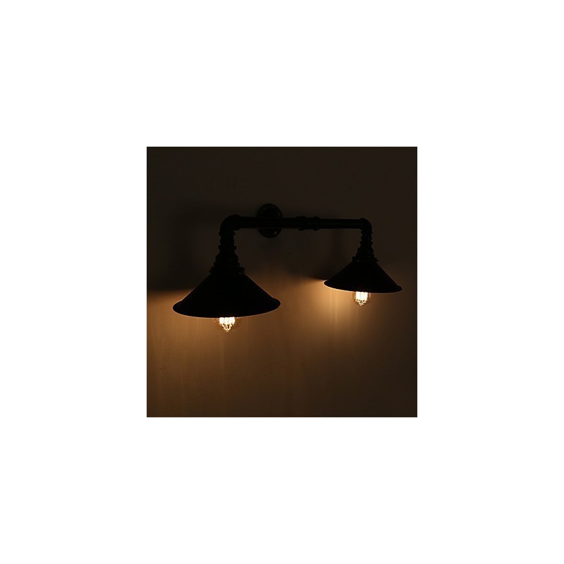 2 Köpfe Retro Industrielle Rohrwandleuchten Einfache Loft Black Metal Esszimmer Küche Bar Cafe Dekoration Beleuchtung