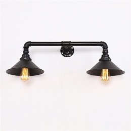 2 Köpfe Retro Industrielle Rohrwandleuchten Einfache Loft Black Metal Esszimmer Küche Bar Cafe Dekoration Beleuchtung