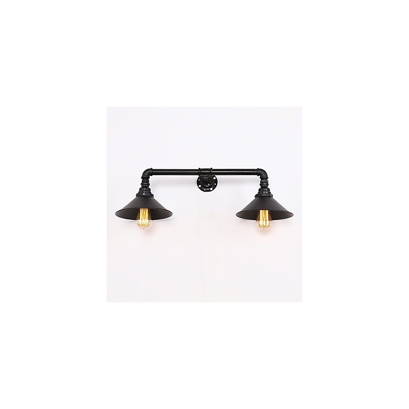 2 Köpfe Retro Industrielle Rohrwandleuchten Einfache Loft Black Metal Esszimmer Küche Bar Cafe Dekoration Beleuchtung