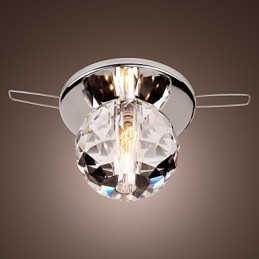 Moderne zeitgenössische Kristall Mini Stil Chrom Metall Unterputz