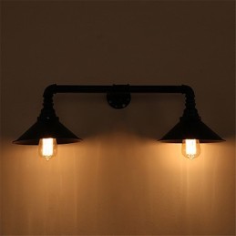 2 Köpfe Retro Industrielle Rohrwandleuchten Einfache Loft Black Metal Esszimmer Küche Bar Cafe Dekoration Beleuchtung