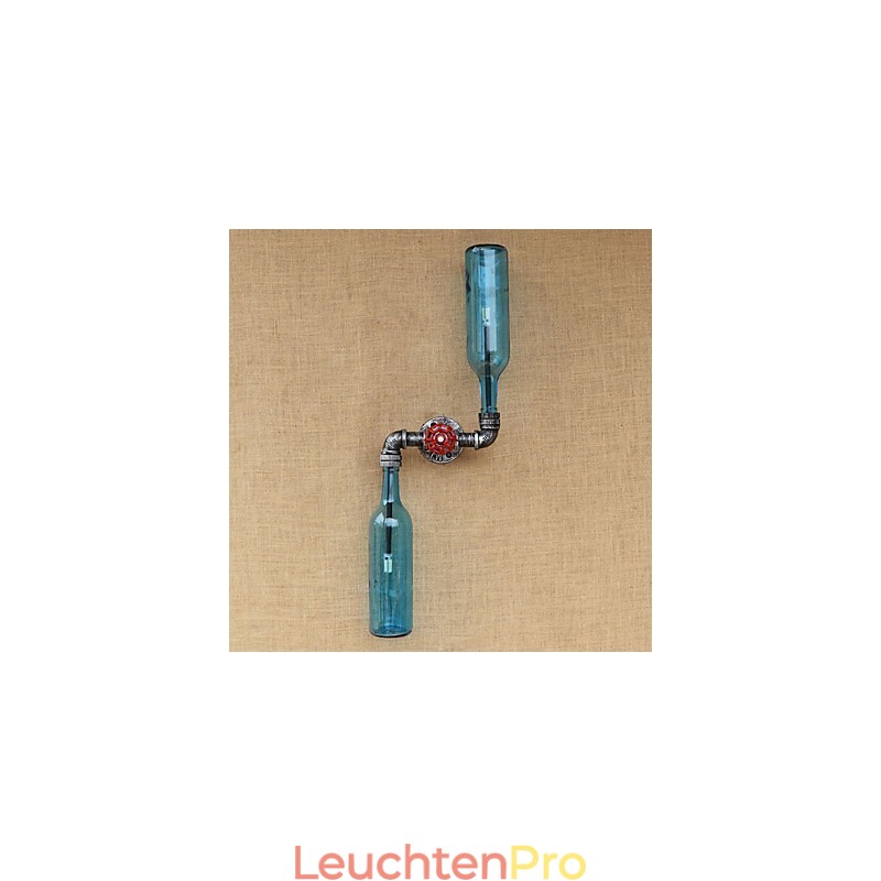 Schmiedeeisen Loft Die Flasche Rohr Flasche Wand Lampe Regal