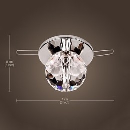 Moderne zeitgenössische Kristall Mini Stil Chrom Metall Unterputz