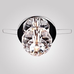 Moderne zeitgenössische Kristall Mini Stil Chrom Metall Unterputz