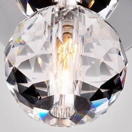 Moderne zeitgenössische Kristall Mini Stil Chrom Metall Unterputz