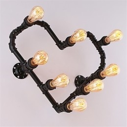 Vintage Wasserpfeife Liebevolles Herz Kreative Wandleuchten Industrie Wohnzimmer Restaurant Bars Café Dekoration Wandleuchten