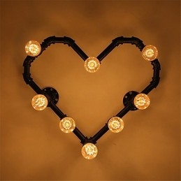 Vintage Wasserpfeife Liebevolles Herz Kreative Wandleuchten Industrie Wohnzimmer Restaurant Bars Café Dekoration Wandleuchten