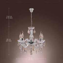 Upligh Chrom Deckenleuchte Kerze Licht Acryl Leuchte Kronleuchter Anhänger