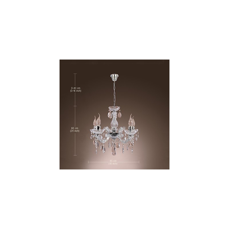 Upligh Chrom Deckenleuchte Kerze Licht Acryl Leuchte Kronleuchter Anhänger