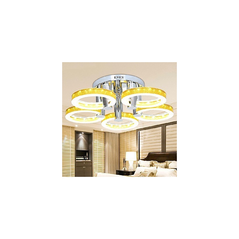 Simple Acrylic Chandelier with 5 lights (Chrome Finish)