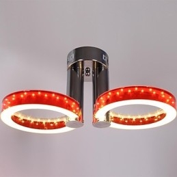 Warmweißer weißer Acryl-Rot-Kronleuchter mit 2 Lichtern