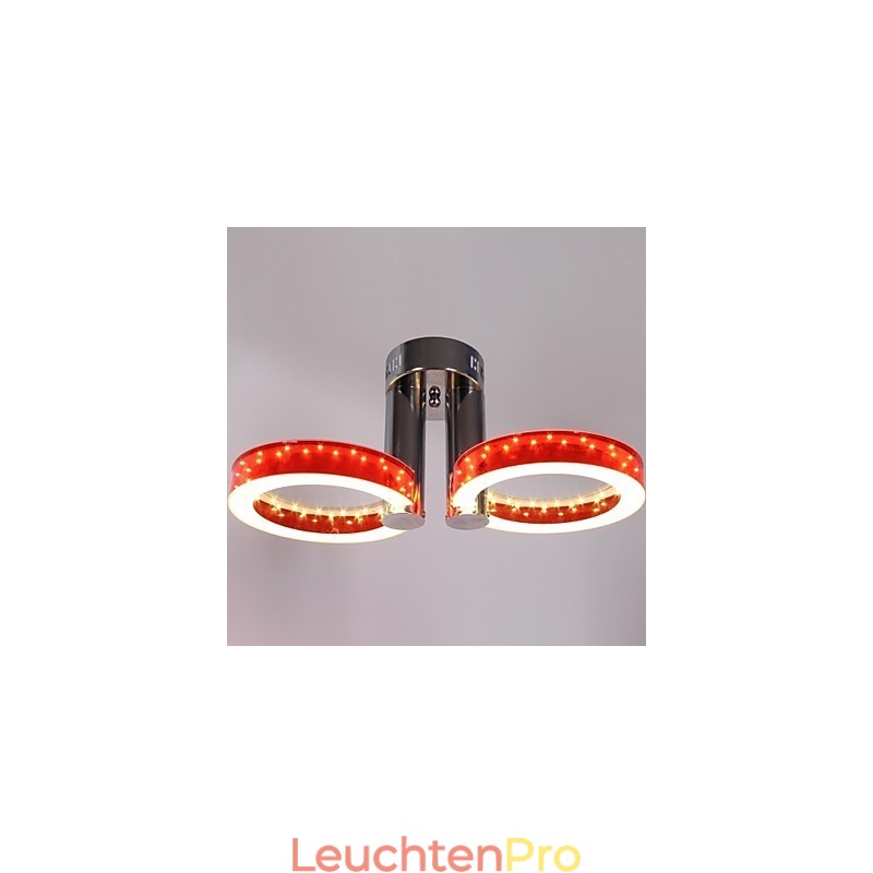 Warmweißer weißer Acryl-Rot-Kronleuchter mit 2 Lichtern