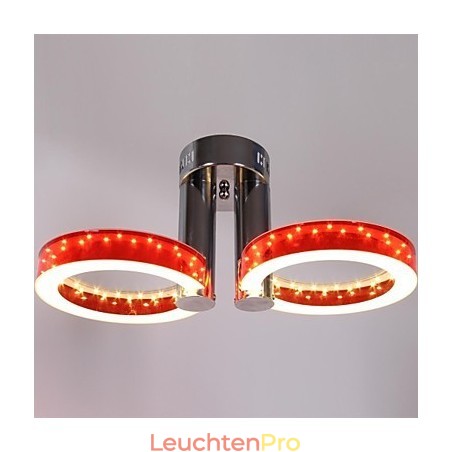 Warmweißer weißer Acryl-Rot-Kronleuchter mit 2 Lichtern Warmweißer weißer Acryl-Rot-Kronleuchter mit 2 Lichtern