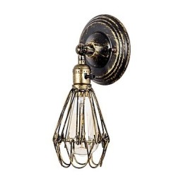 Wandleuchten Vintage Indoor Winkel einstellbar Metall Wandleuchte Retro Draht Käfig Wandleuchte
