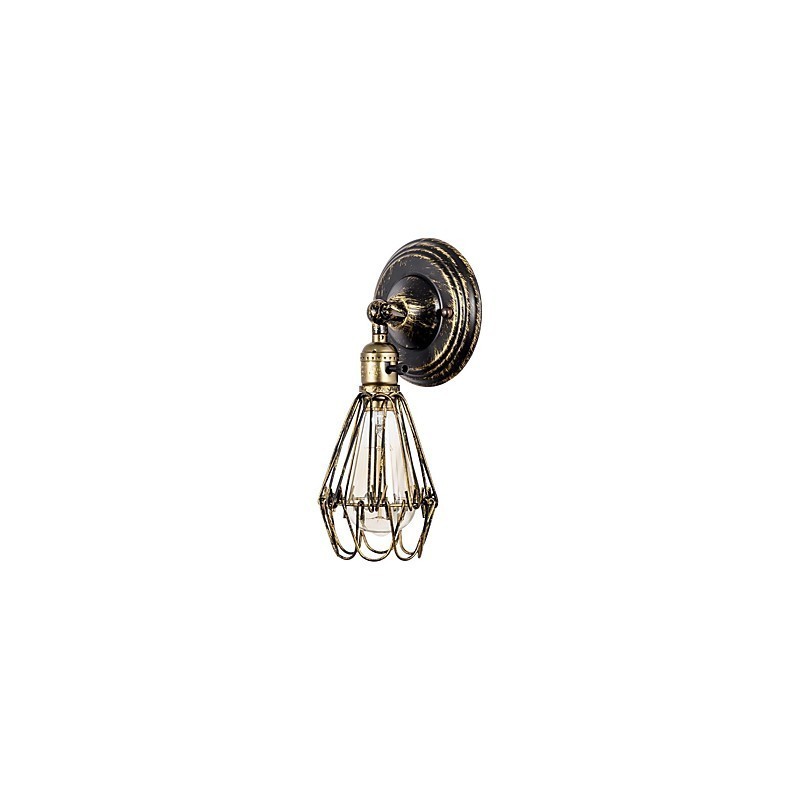 Wandleuchten Vintage Indoor Winkel einstellbar Metall Wandleuchte Retro Draht Käfig Wandleuchte