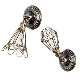 Wandleuchten Vintage Indoor Winkel einstellbar Metall Wandleuchte Retro Draht Käfig Wandleuchte