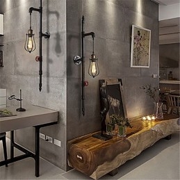 Retro Industrielle Rohrwandleuchten Einfache Loft Schwarz Vogelkäfig Metall Wohnzimmer Esszimmer Küche Bar Café Dekoration Beleuchtung