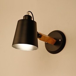 Vintage Holz Art Deco Metall Metall Rustikale Wandleuchte Wohnzimmer Esszimmer Flur Wandlampe Schwarz Weiß Optional