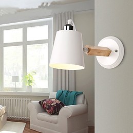 Vintage Holz Art Deco Metall Metall Rustikale Wandleuchte Wohnzimmer Esszimmer Flur Wandlampe Schwarz Weiß Optional