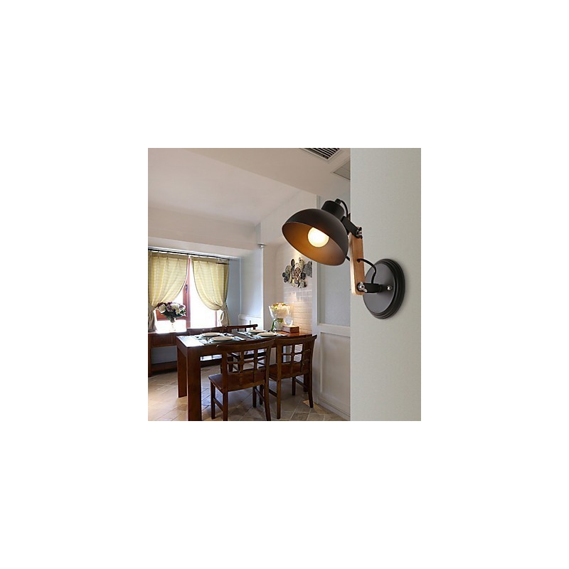 Vintage Holz Art Deco Metall Metall Rustikale Wandleuchte Wohnzimmer Esszimmer Flur Wandlampe Schwarz Weiß Optional